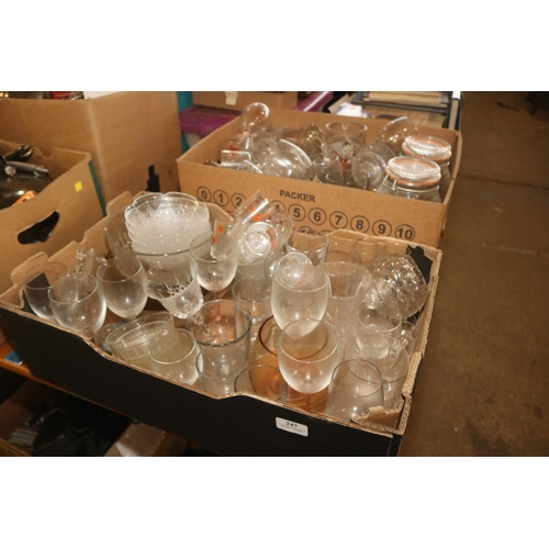 247 - 2 BOXES OF GLASSWARE