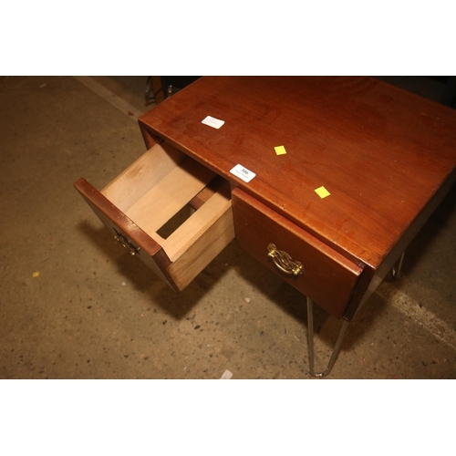 306 - 2 DRAWER WOODEN TABLE WITH CHROME LEGS