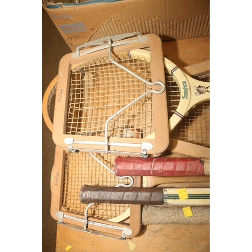 317 - COLLECTION OF ANTIQUE RACKETS & CLAMPS