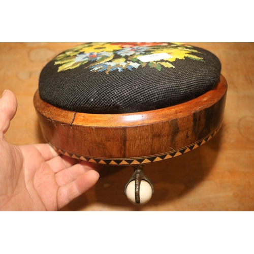 328 - NEEDLECOUNT FOOTSTOOL WITH CLAW & BALL FEET