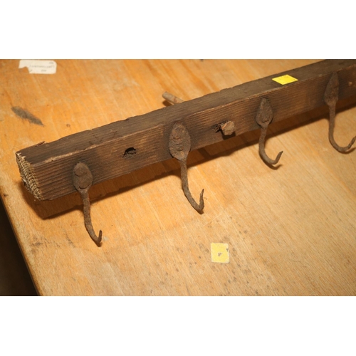 330 - OLD FARM GAME RACK (HAND MADE HOOKS)