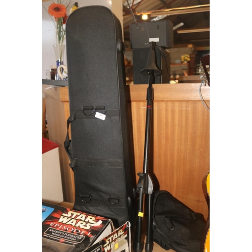 333 - TROMBONE - CASE, CARRY STRBAPS, GLOVES, MOUTHPIECE, STAND & ROD