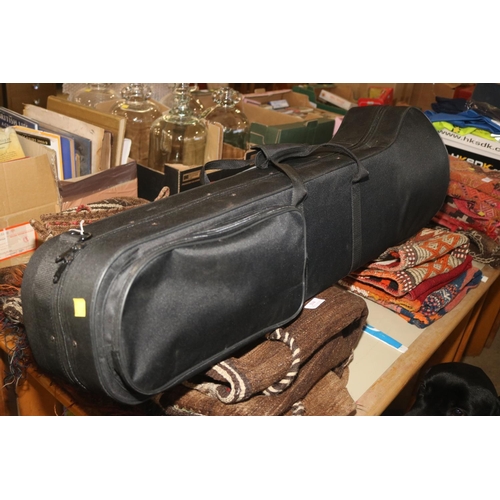 333 - TROMBONE - CASE, CARRY STRBAPS, GLOVES, MOUTHPIECE, STAND & ROD