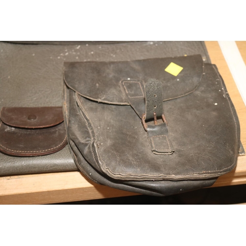 352 - 3 X HANDMADE OLD LEATHER BAGS