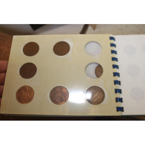 360 - BOX OF DRESS JEWELLERY & COINS ETC.