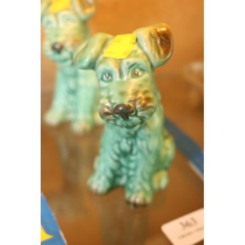 363 - PAIR OF SYLVAC GREEN DOGS NO.1578