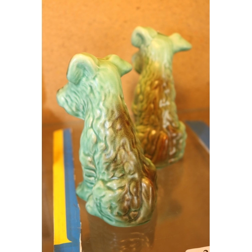 363 - PAIR OF SYLVAC GREEN DOGS NO.1578