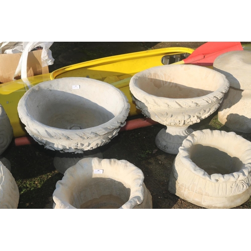 39 - 2 X LARGE ROUND PLANTERS