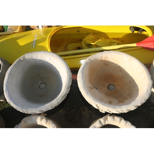 39 - 2 X LARGE ROUND PLANTERS