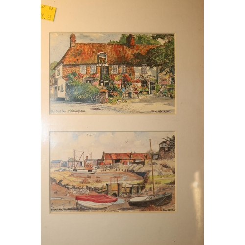 392 - HUNSTANTON CLIFFS AND BRANCASTER BY JOHN ABBOT/WALSINGHAM/BRANCASTER STAITHE PRINTS