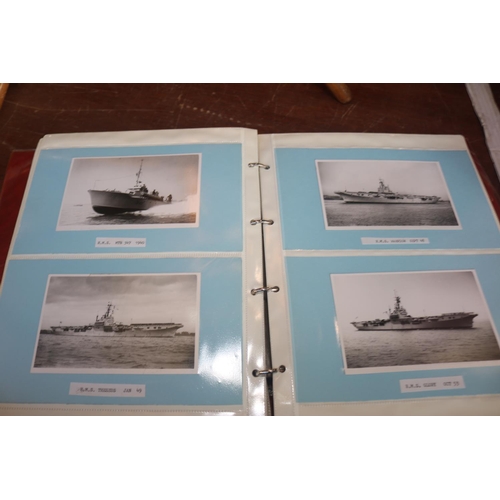 395 - VARIOUS ALBUMS OF ROYAL NAVY SHIPS, FIRE SERVICE VEHICLES ETC.