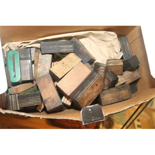 397 - SMALL BOX OF MISC. & PRINTING BLOCKS