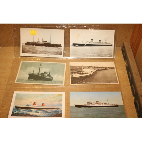 398 - 6 EMBROIDERED POSTCARDS & 18 EARLY SHIPPING POSTCARDS