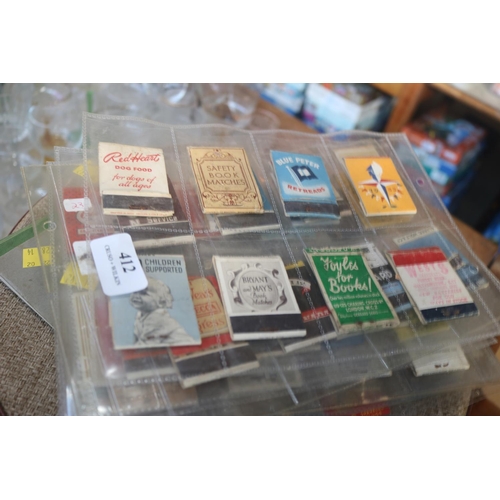 412 - 1951-1955 MATCHBOX COLLECTION WITH COLLECTORS BOOK OF NOTES AS TO WHEN AND HOW COLLECTED