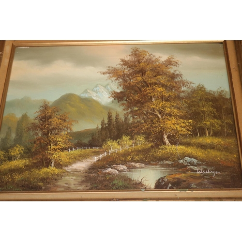 428 - GILT FRAMED OIL PAINTING SIGNED WALLINGER 27'' (W) X 23'' (H)