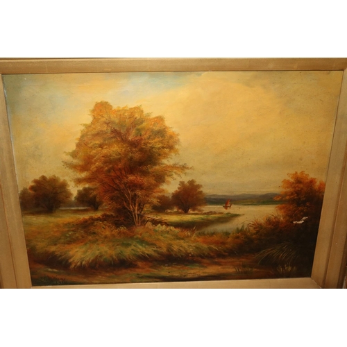 437 - LARGE LOCH SCENE IN GILT FRAME