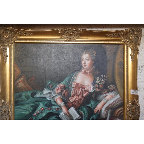 439 - LARGE OIL OF LADY IN GILT FRAME