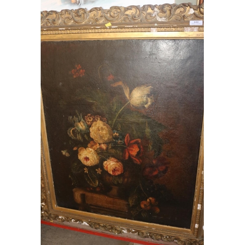 444 - ANTIQUE STILL LIFE FLOWERS IN GILT FRAME