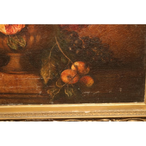 444 - ANTIQUE STILL LIFE FLOWERS IN GILT FRAME