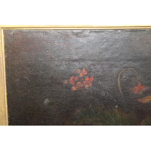 444 - ANTIQUE STILL LIFE FLOWERS IN GILT FRAME