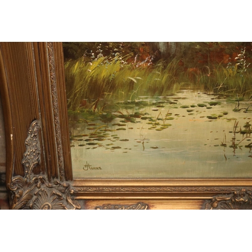 445 - PAIR OF ANTIQUE OIL PAINTINGS IN GILT FRAMES