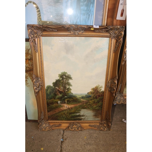 445 - PAIR OF ANTIQUE OIL PAINTINGS IN GILT FRAMES