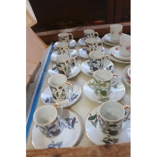 454 - 2 X BOXES OF ANTIQUE TEACUPS & SAUCERS