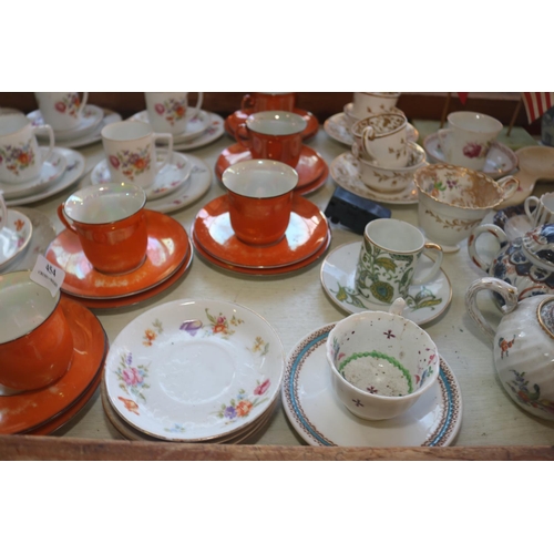 454 - 2 X BOXES OF ANTIQUE TEACUPS & SAUCERS