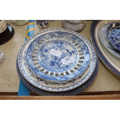 467 - OLD BLUE & WHITE CHINA ETC