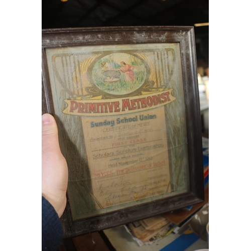 475 - BOX OF ANTIQUE CERTIFICATES ETC.