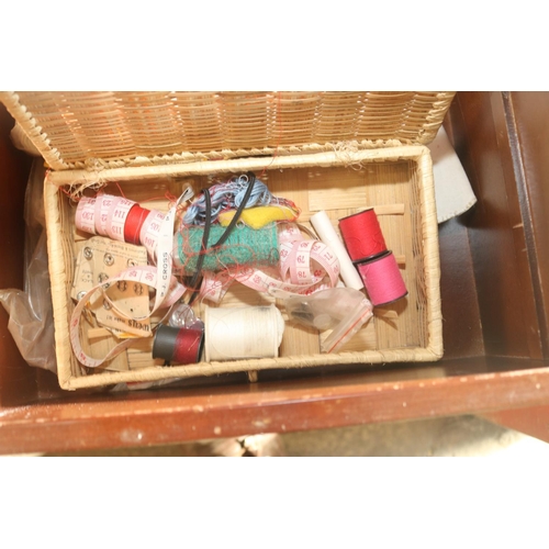 492 - SEWING BOX AND CONTENTS