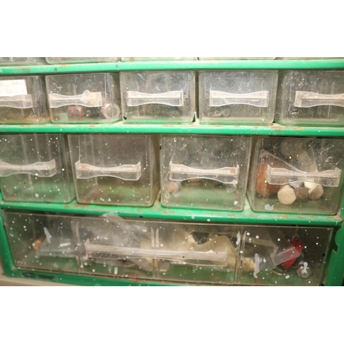 97 - QTY OF BOLTS, TINS & SMALL DRAWER UNIT