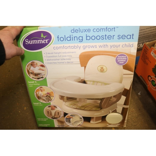 179 - BOXED 'SUMMER DELUXE' FOLDING BOOSTER SEAT FOR SITTING AT THE TABLE, AGE 6 MONTHS - 33 LBS. 2 LEVEL ... 