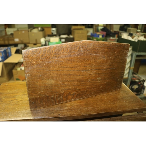 193 - SMALL MAHOGANY FOLDING TABLE, TOGETHER WITH SWING MIRROR AND LETTER RACK