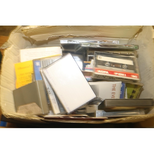 194 - 4 BOXES OF VARIOUS RECORDS, CD'S & TAPES