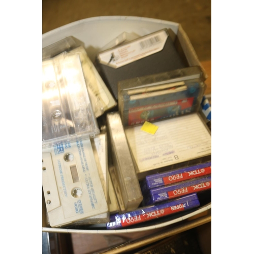 194 - 4 BOXES OF VARIOUS RECORDS, CD'S & TAPES