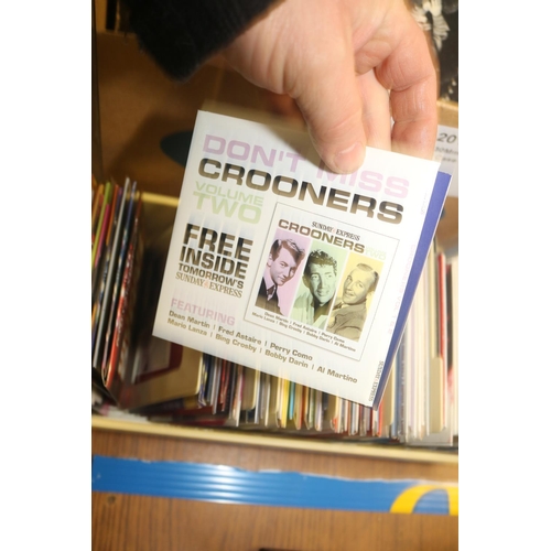 194 - 4 BOXES OF VARIOUS RECORDS, CD'S & TAPES