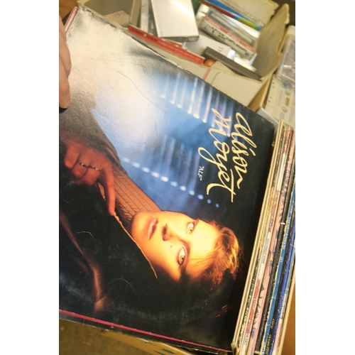 194 - 4 BOXES OF VARIOUS RECORDS, CD'S & TAPES