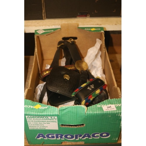 205 - LEATHER HORSE HARNESS PLUS COW BELL