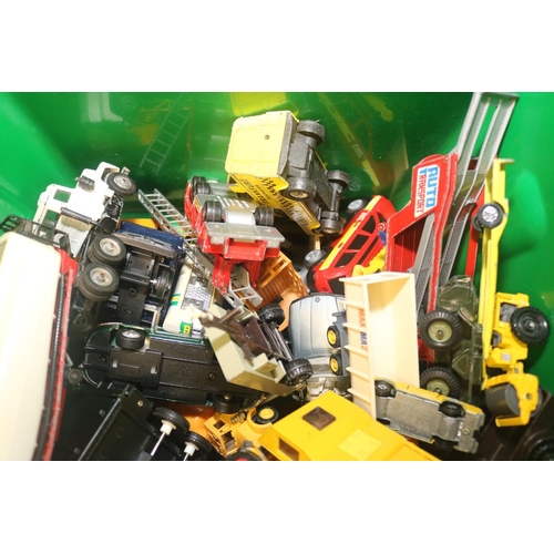 216 - LARGE QTY OF TOY CARS, TRUCKS ETC. - DINKY, CORGI, MATCHBOX ETC.