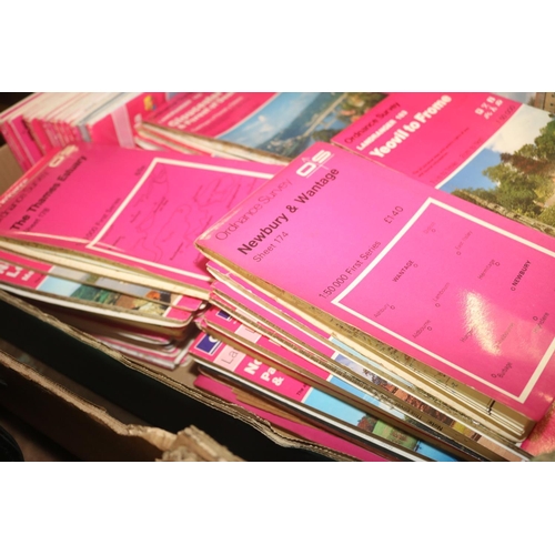 229 - 1 BOX OF ORDINANCE SURVEY MAPS