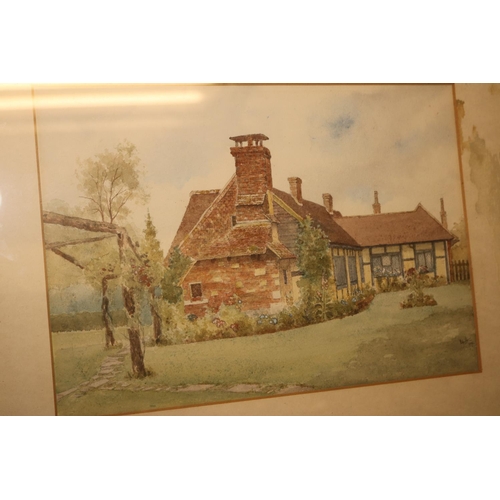 77 - 3 X WATERCOLOURS OF COTTAGES