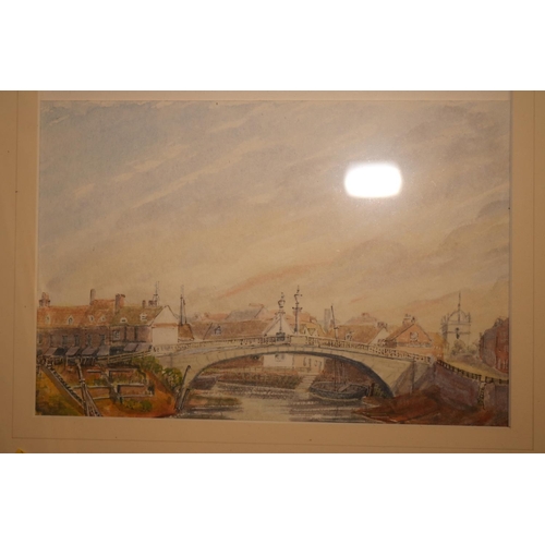 80 - WATERCOLOUR OF A BRIDGE