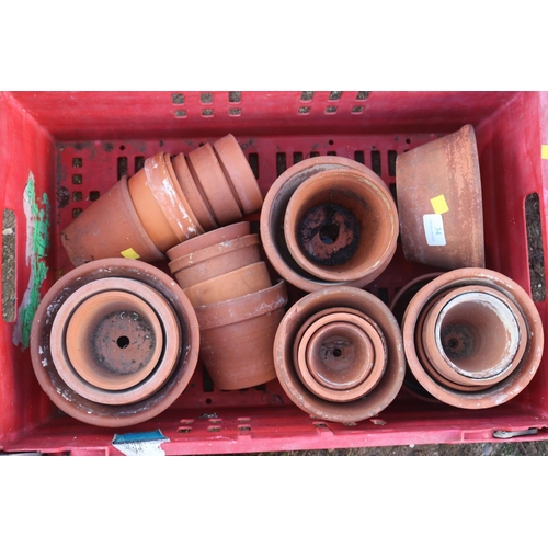 34 - BOX OF CLAY POTS