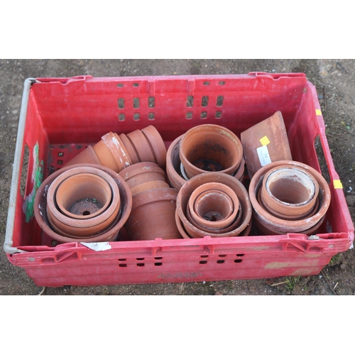 34 - BOX OF CLAY POTS