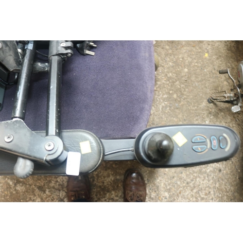 52 - BLACK ELECTRIC WHEELCHAIR - CHARGER WARRANTED UNTIL NOON TUES FOLLOWING THE ABOVE SALE