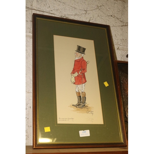 199 - HAND COLOURED LIMITED EDITION PRINT OF A MAN