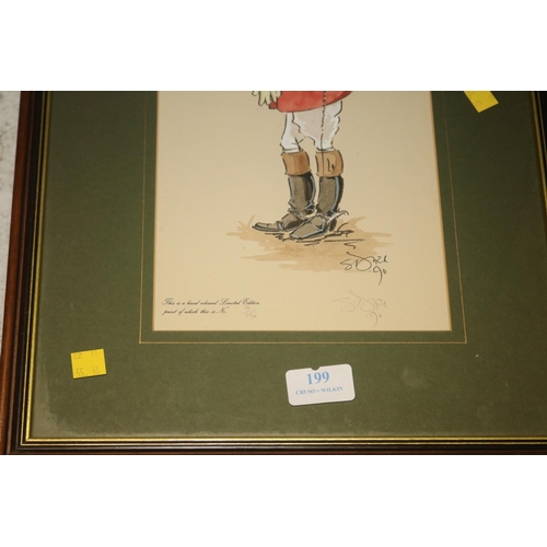 199 - HAND COLOURED LIMITED EDITION PRINT OF A MAN