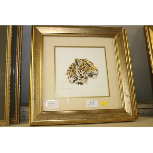 254 - STEPHEN GAYFORD SIGNED PRINT OF PAIR OF JAGUARS