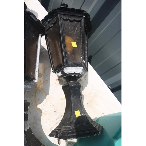 8 - PAIR OF LAMP POST LIGHTS - TO BE INSTALLED BY A QUALIFIED ELECTRICIAN